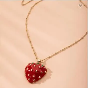 Design  Strawberry Pendant Necklace