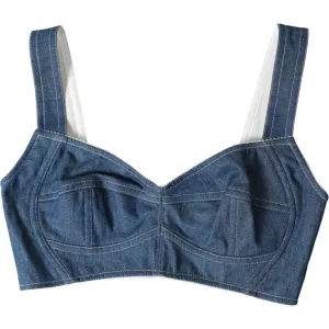 Dolce & Gabbana Elegant Blue Bustier Crop Top