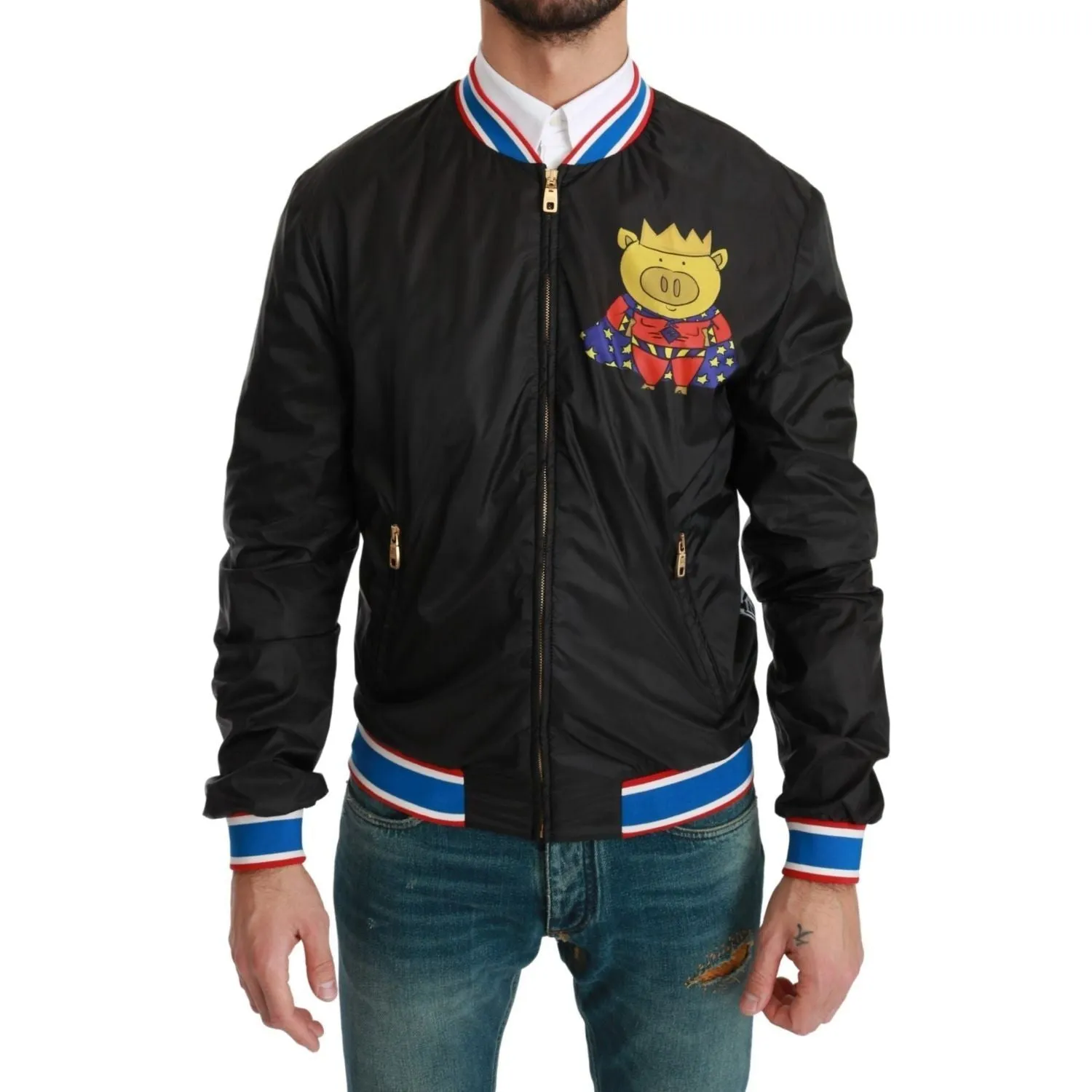 Dolce & Gabbana Elegant Multicolor Motive Bomber Jacket