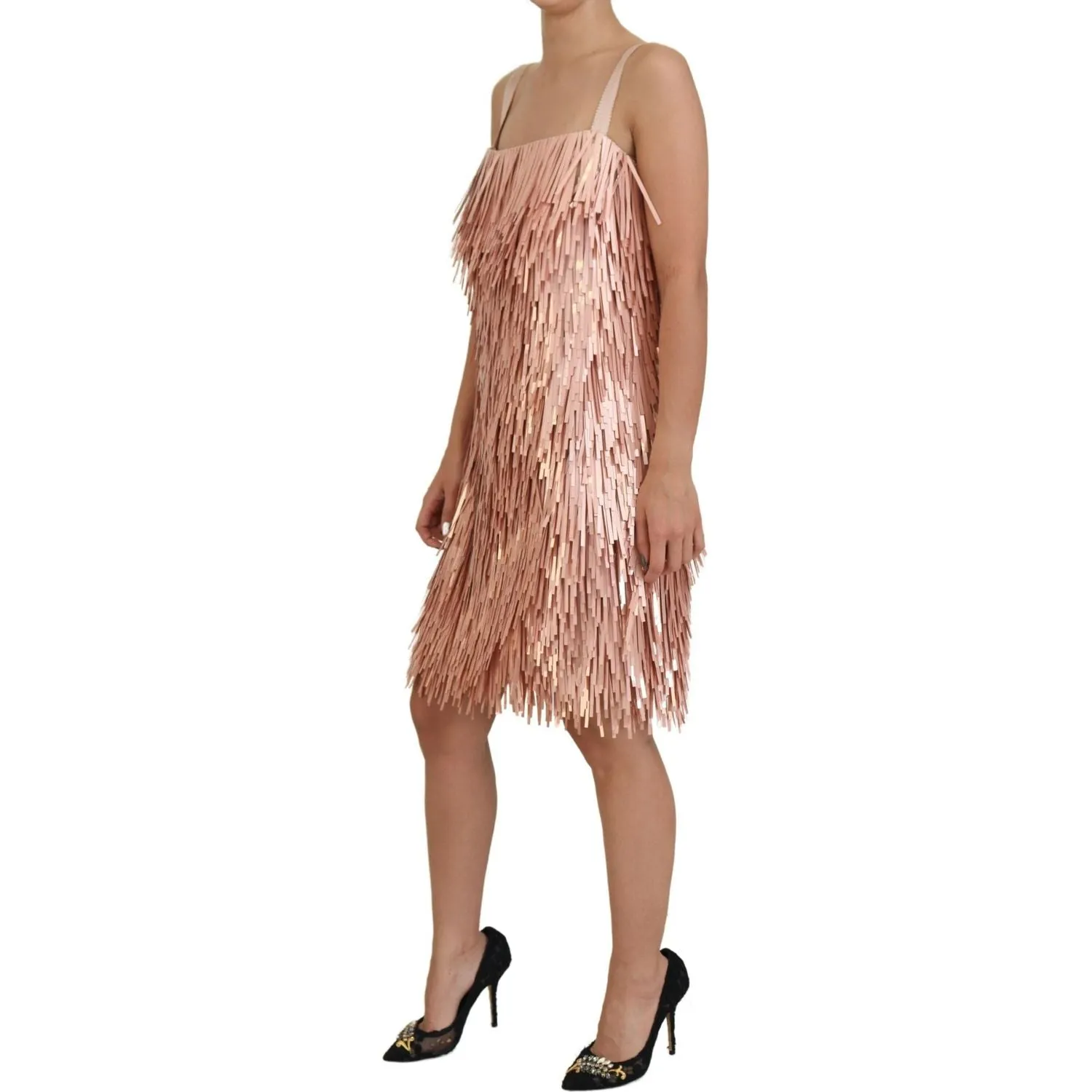 Dolce & Gabbana Elegant Pink A-Line Tinsel Dress