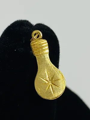 Elegant 14K Gold Filled Textured Lightbulb Findings/Charms w/Rings 0.37mm X 15mm Sku #448-C