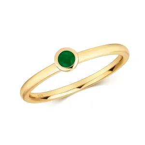 Emerald Solid Gold Birthstone Ring