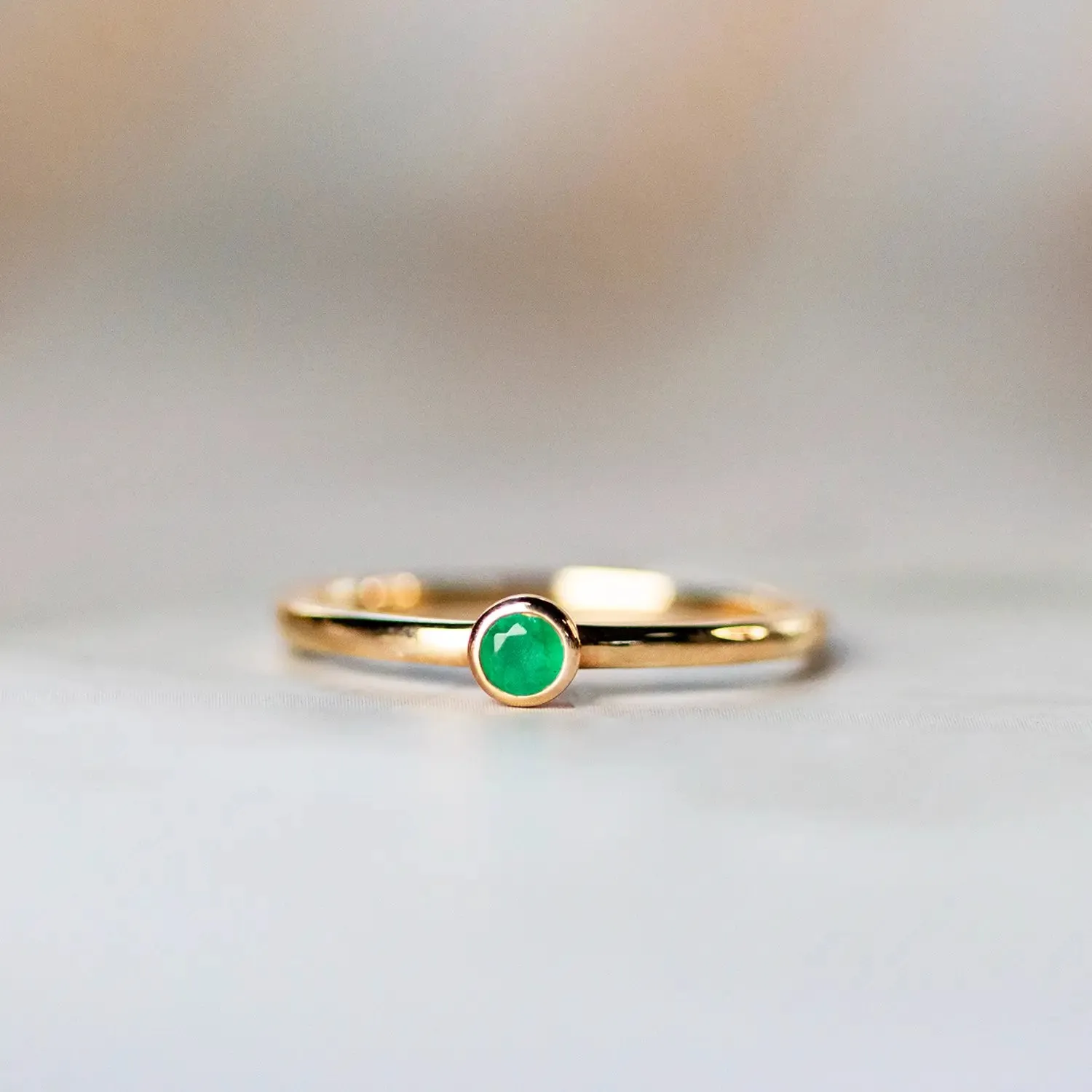 Emerald Solid Gold Birthstone Ring