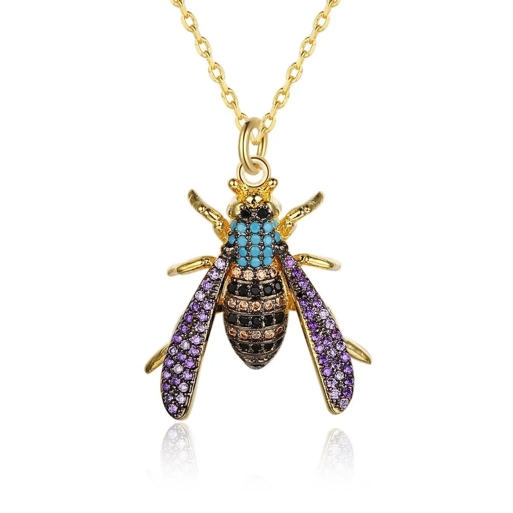 Fashion Necklace for Women - Bee Insect Pendant Necklace for Women