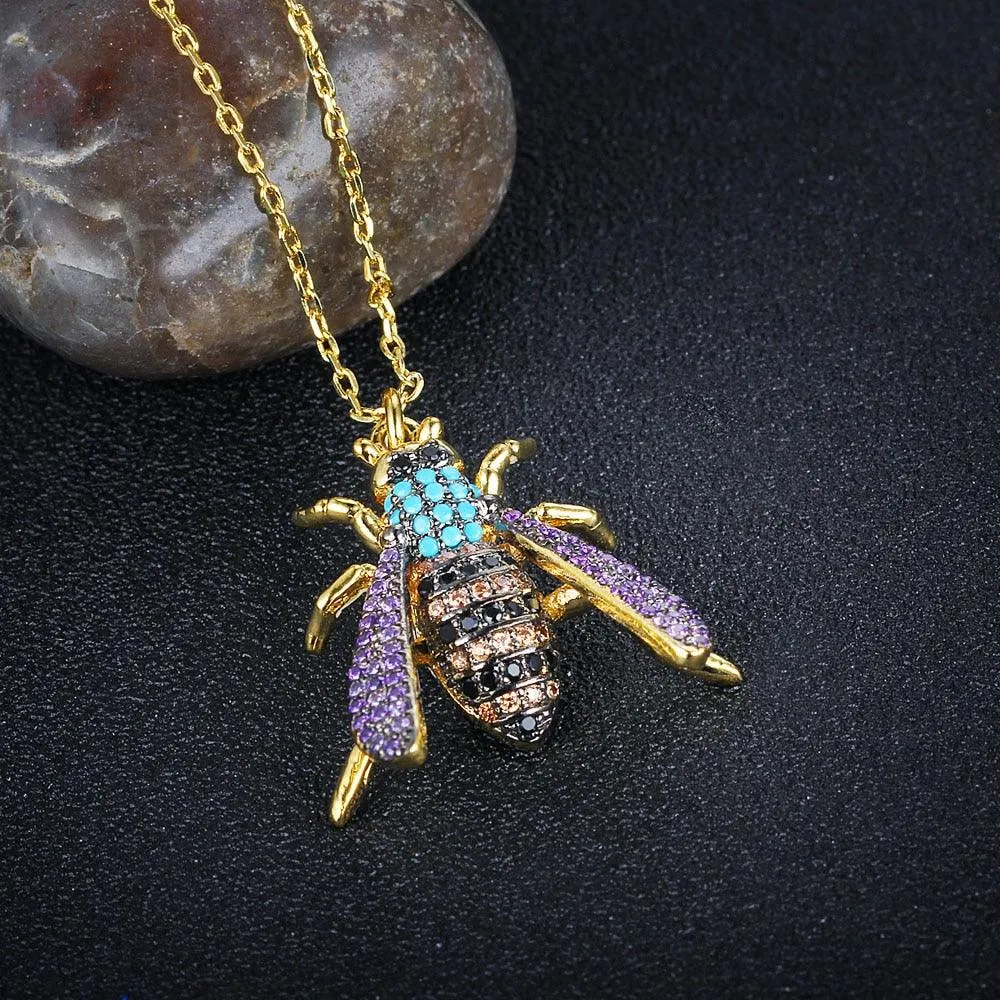 Fashion Necklace for Women - Bee Insect Pendant Necklace for Women