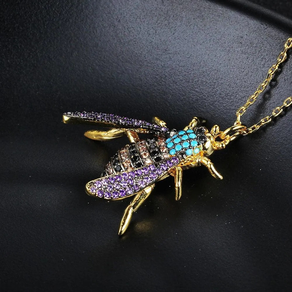 Fashion Necklace for Women - Bee Insect Pendant Necklace for Women