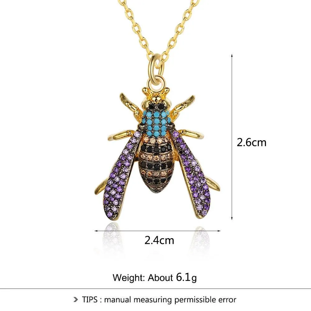 Fashion Necklace for Women - Bee Insect Pendant Necklace for Women