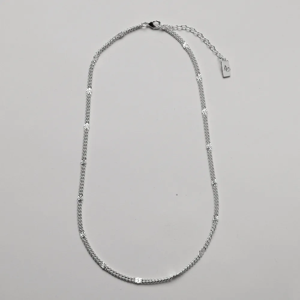 Fingerprint Chain, 925S sterling silver plated, 40 / 45 cm   5 cm extender