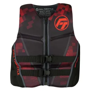 Full Throttle Mens Rapid-Dry Flex-Back Life Jacket - L - Black/Red [142500-100-040-22]