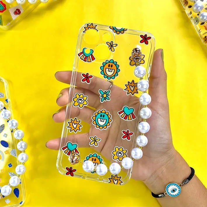 GiggleGlow Transparent Pearl Phone Cover