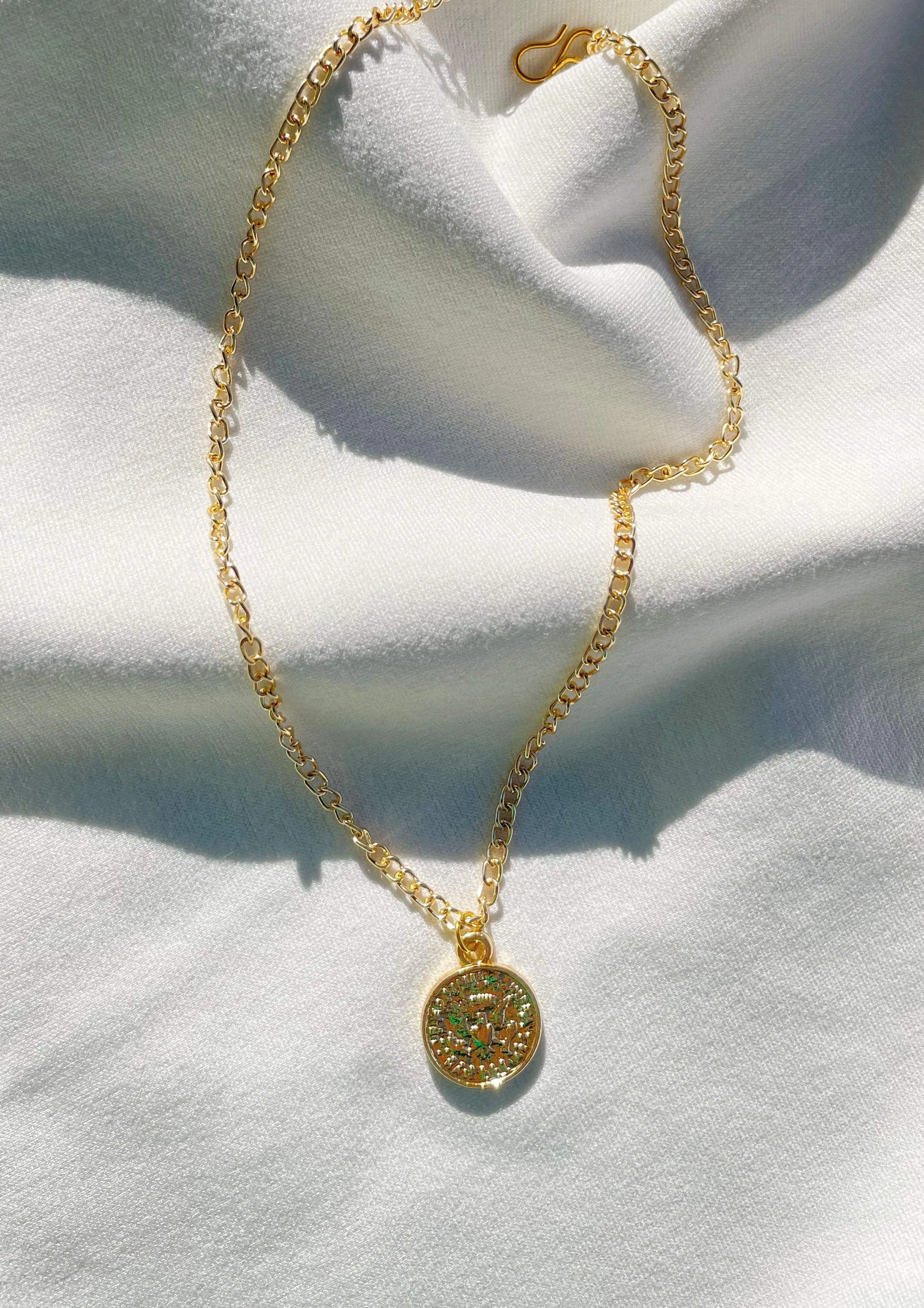 Gold Coin Chain Necklace