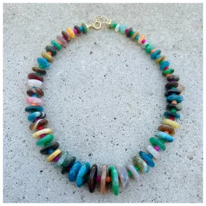 Graduated Multi Biggie Agate Necklace