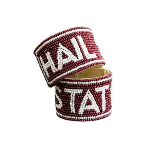 Hail State Beaded Cuff Bracelet