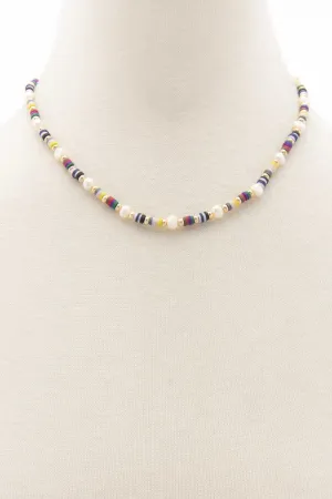 Heishing Pearl Bead Necklace