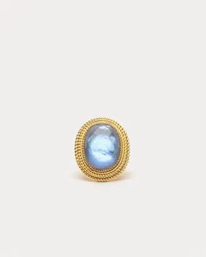 Karina Oval Statement Ring Tanzanite Blue