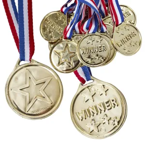 Kicko Fake Gold Medals - 36 Pack - for Kids, Party Favors, Stocking Stuffers, Classroom