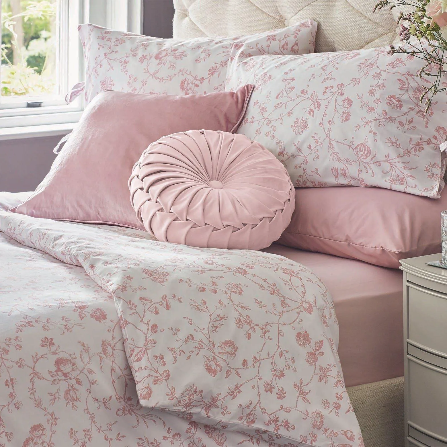 Laura Ashley Aria Duvet Cover Set - Blush