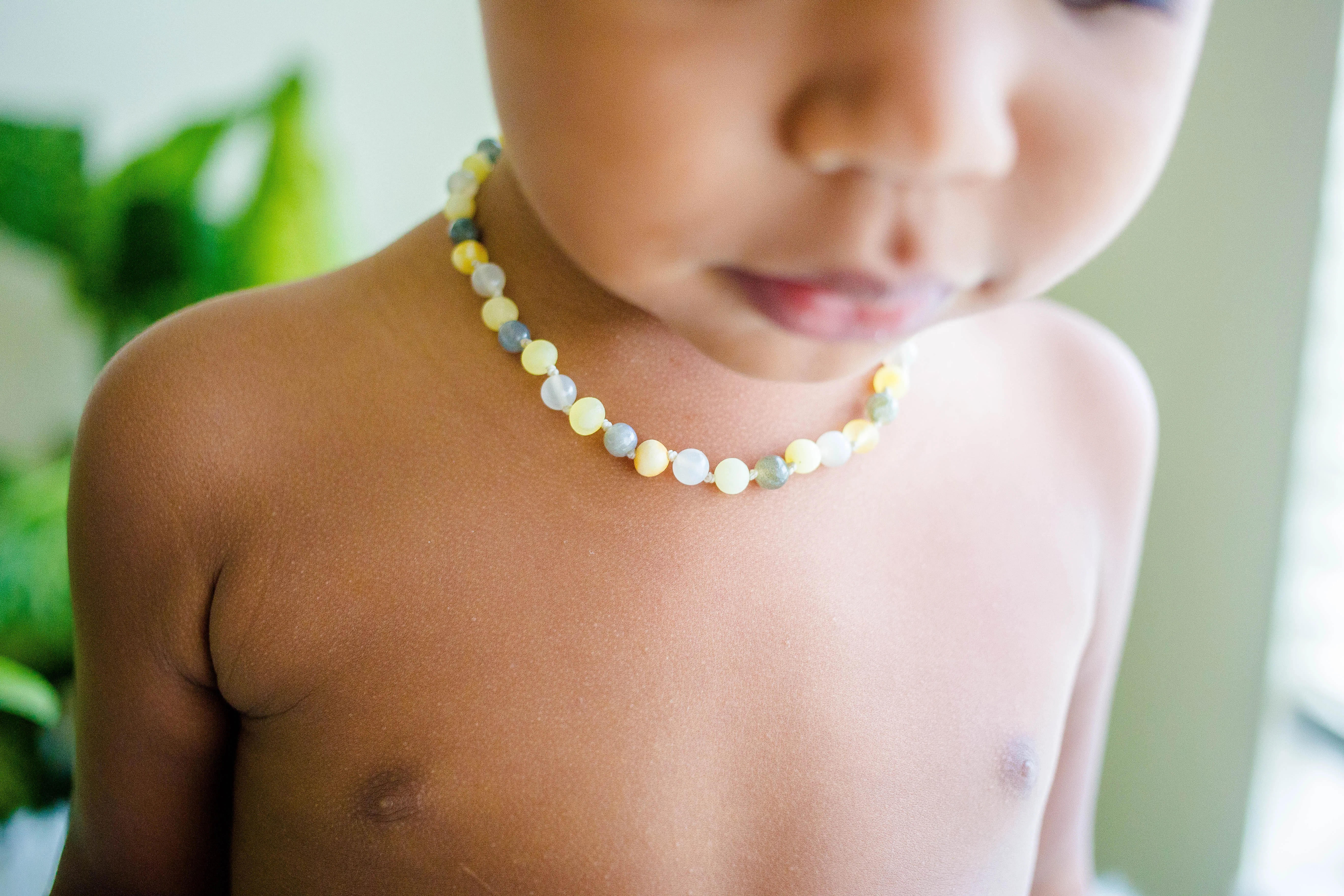 Moonstone, Labradorite   Raw/Polished Buttermilk Baltic Amber Necklace ll POP   Screw Clasps