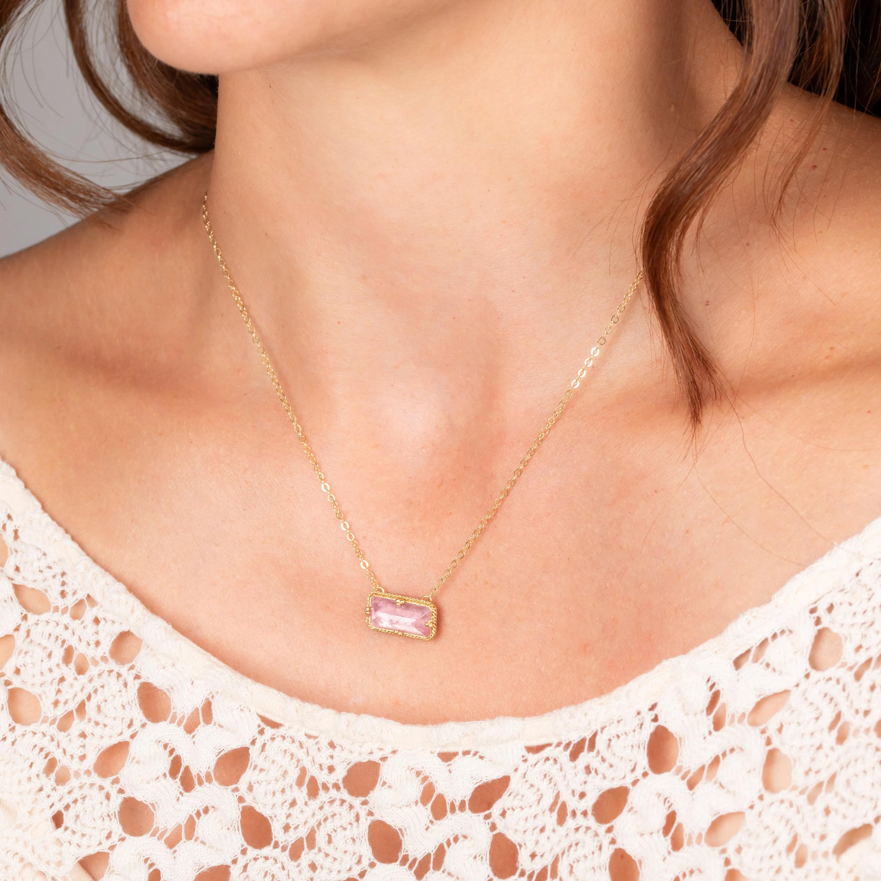 Morganite Landscape Necklace