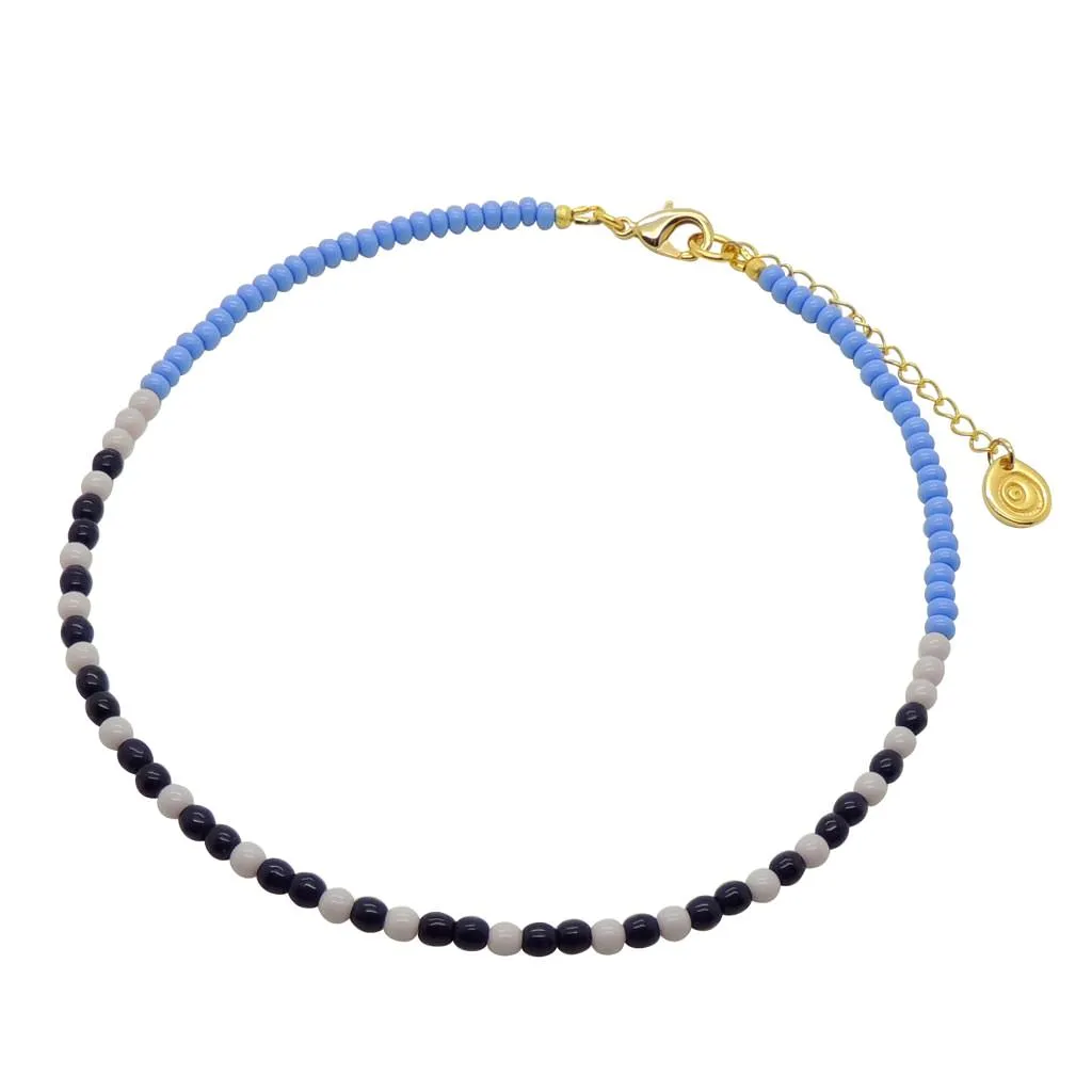 Morse Code Blessings Glass Bead Choker