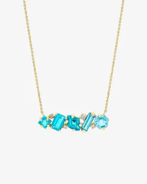 Nadima Blend Blue Mix Bar Pendant