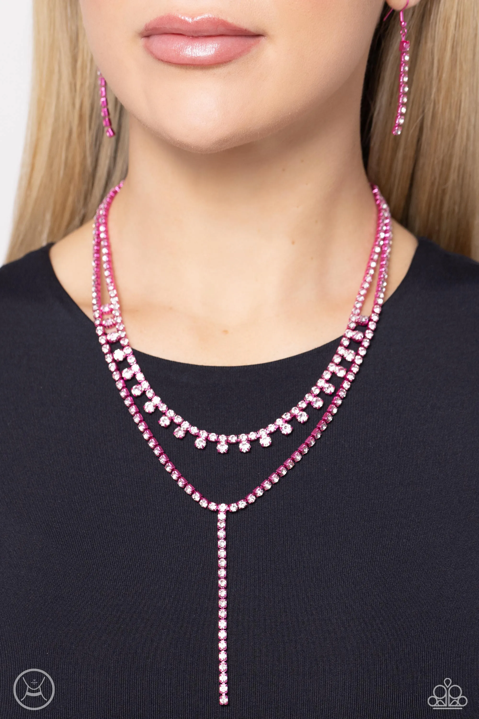 Paparazzi Champagne Night Necklace Pink