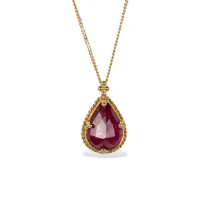 Red Ruby Teardrop Necklace