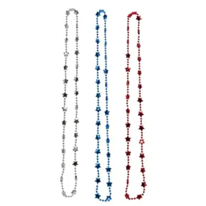 Red, Silver & Blue Bead Necklaces