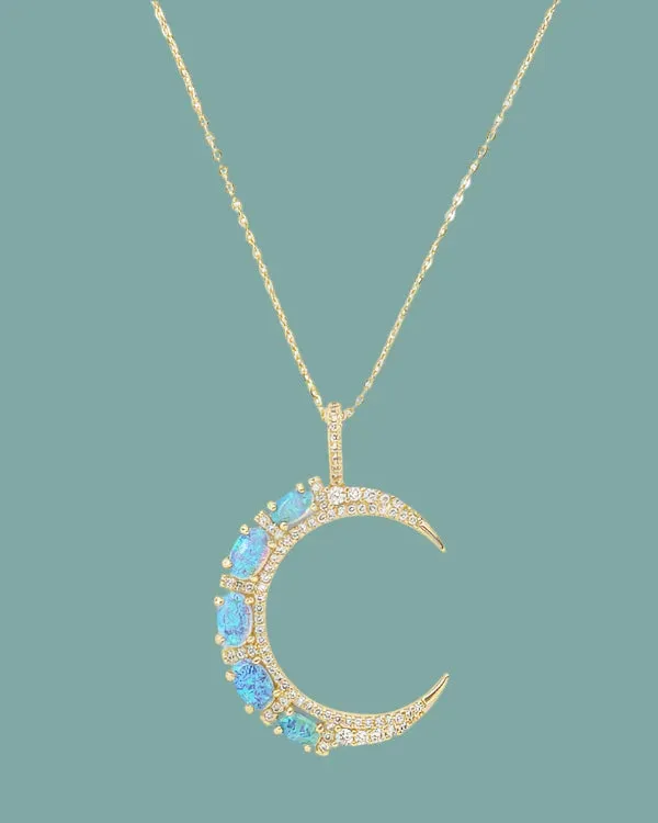 She's An Icon Blue Moon Necklace