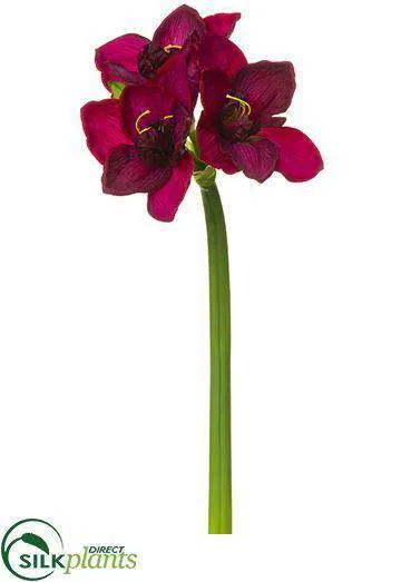 Silk Plants Direct Amaryllis Spray - Red - Pack of 12