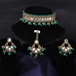 Sukkhi Adorable Gold Plated Choker Necklace Set For Women