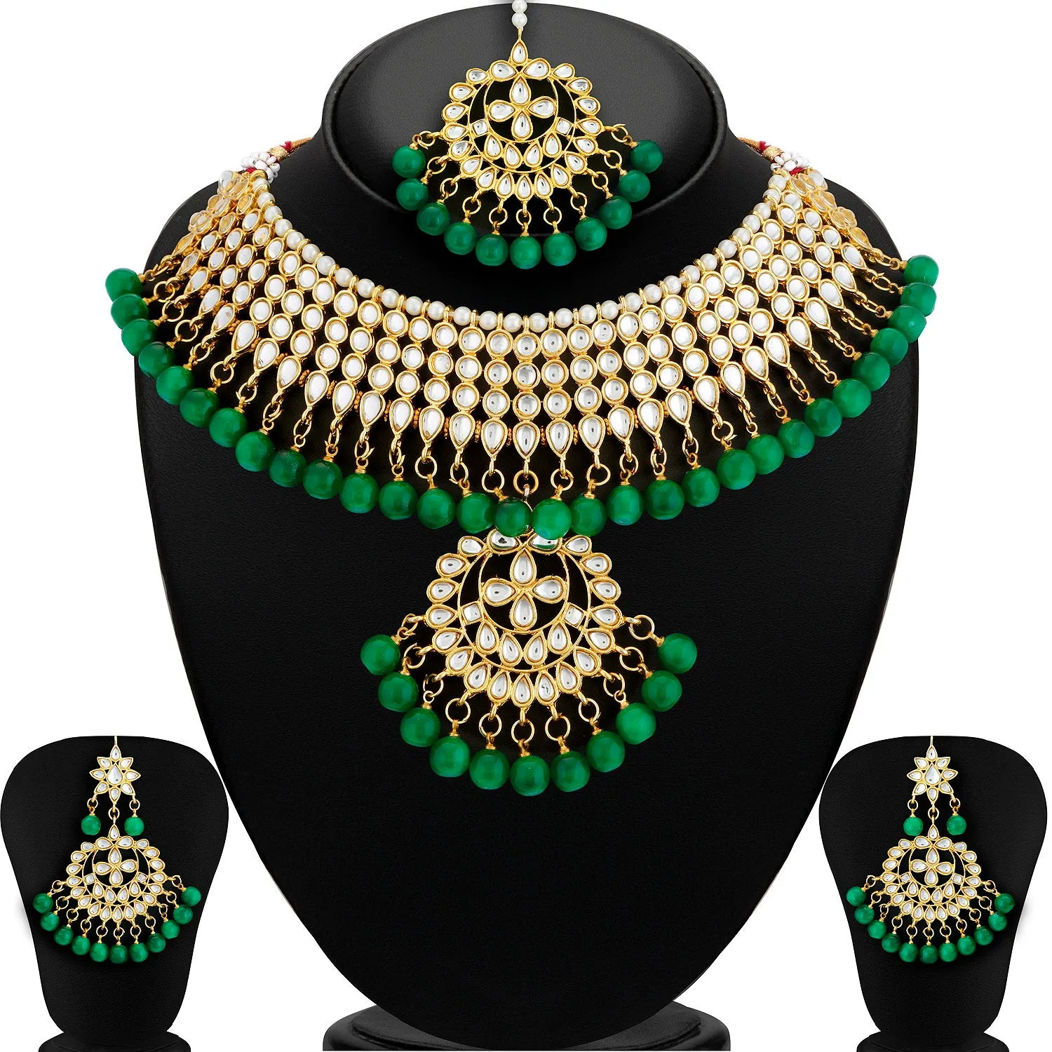 Sukkhi Adorable Kundan Gold Plated Choker Necklace Set For Women