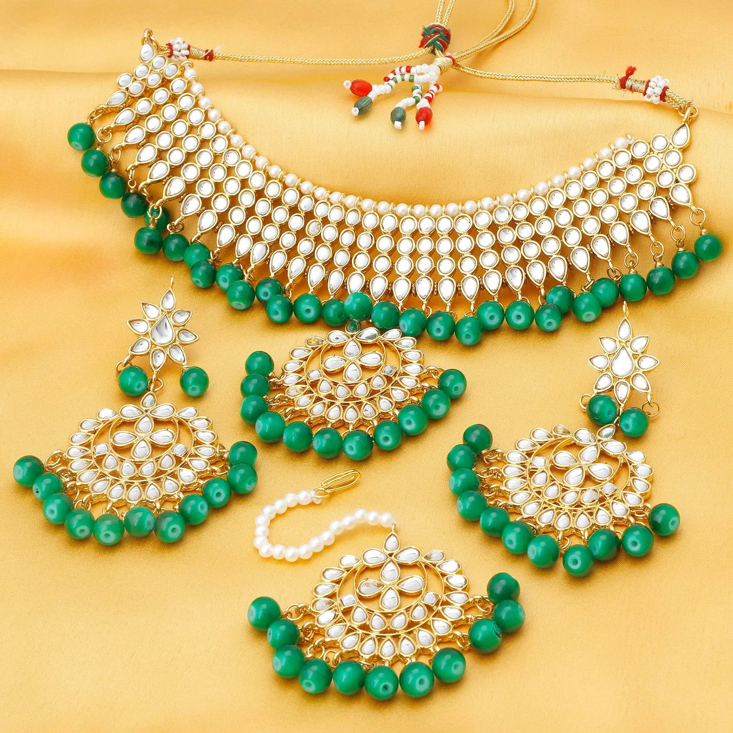 Sukkhi Adorable Kundan Gold Plated Choker Necklace Set For Women