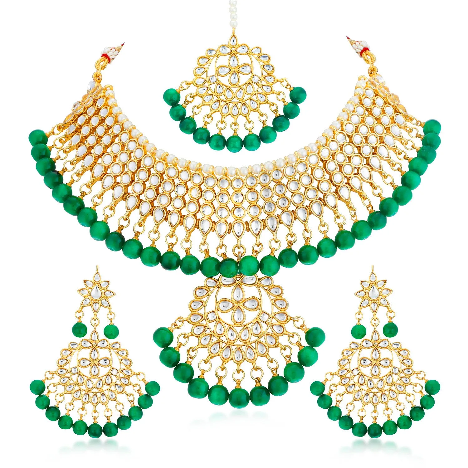 Sukkhi Adorable Kundan Gold Plated Choker Necklace Set For Women