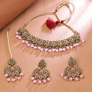 Sukkhi Appealing Gold Plated Choker Necklace Set For Women