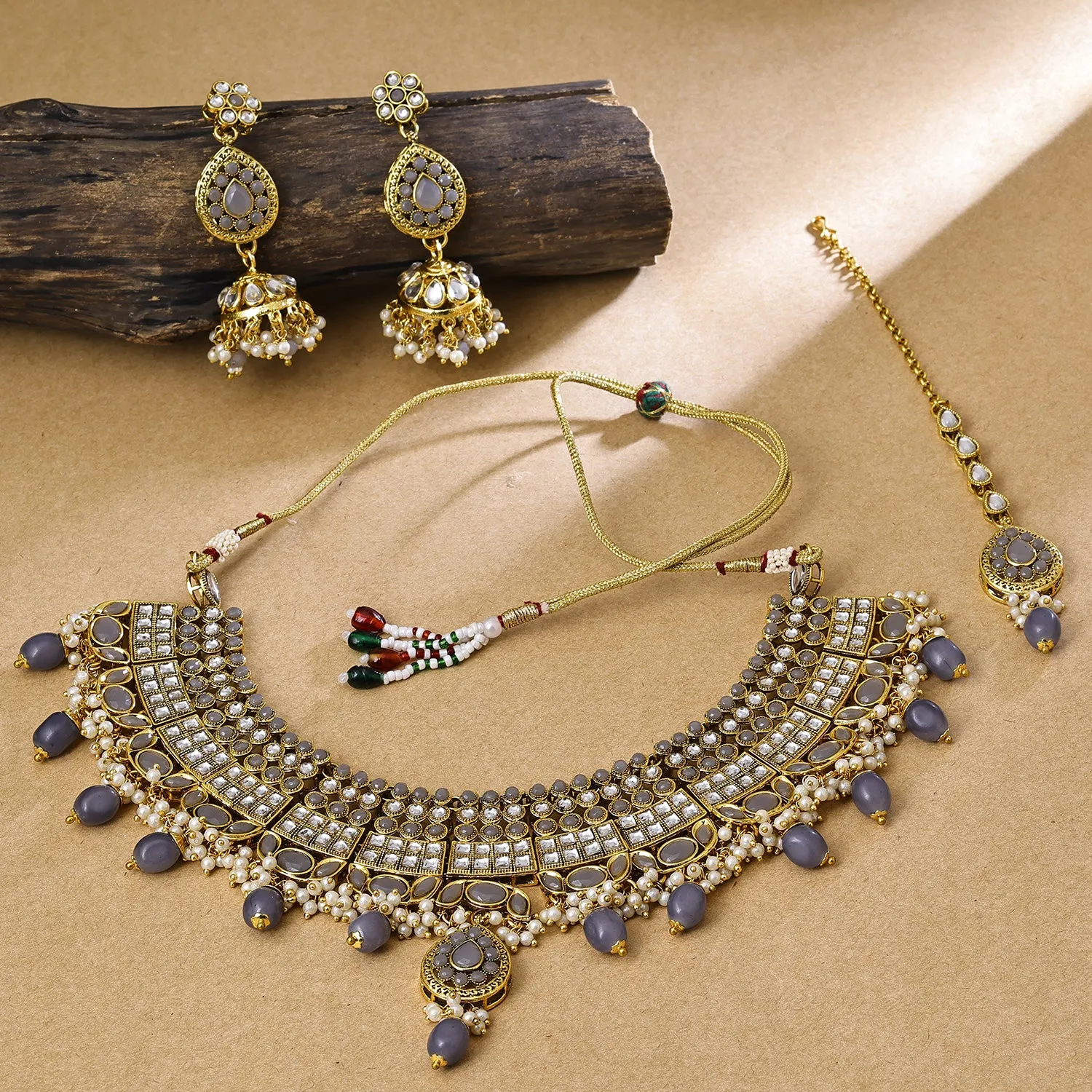 Sukkhi Attractive Gold Plated Choker Necklace Set For Women