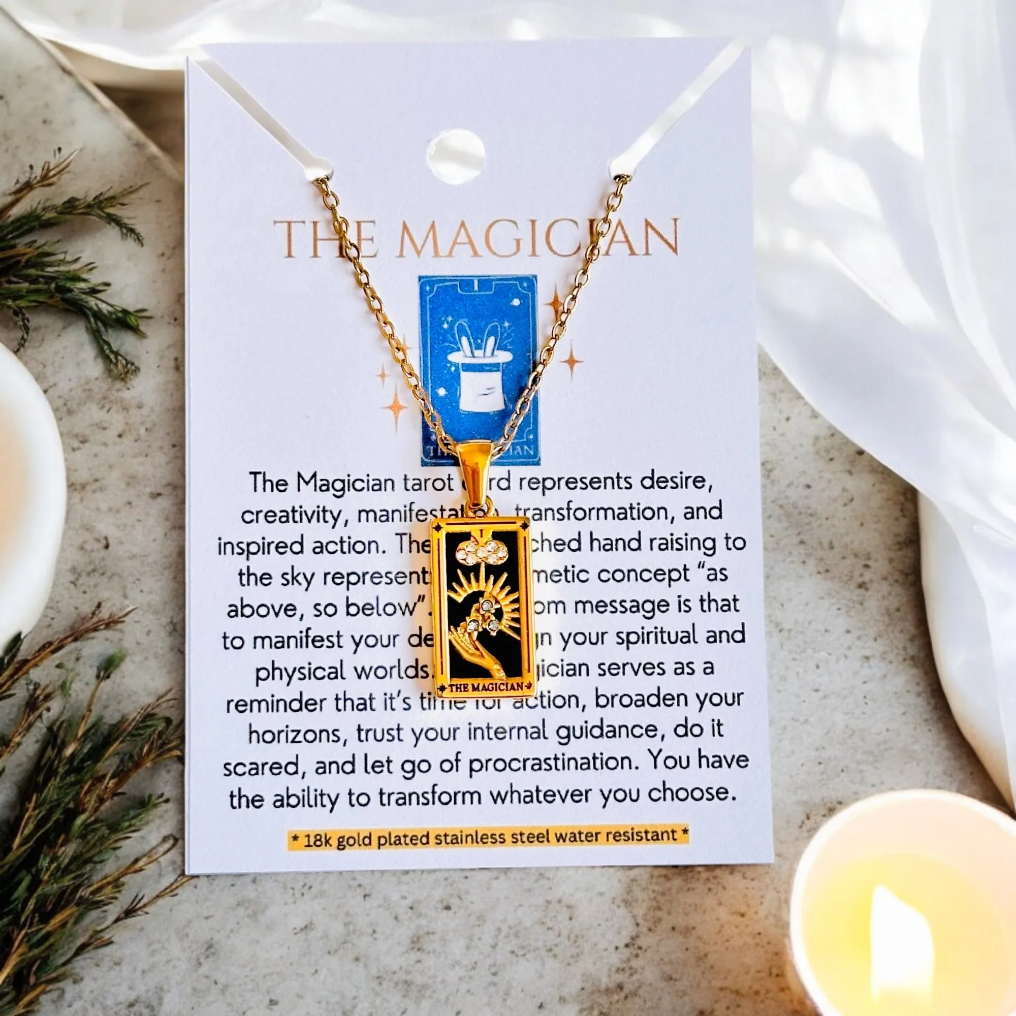 Tarot Card Necklaces - 18K Gold Plated, Waterproof