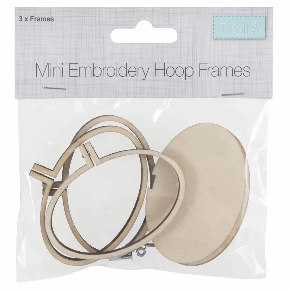 Trimits Mini Embroidery Oval Hoop Frames - 60 x 40mm (Set of 3)