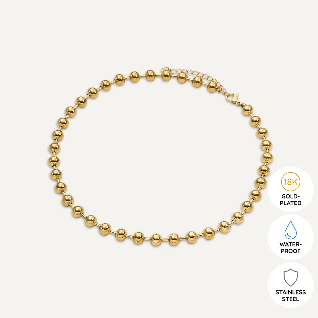 Vibes | Luxe Gold Bead Necklace | 18K Gold-Plated